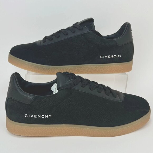 Givenchy Town Low Men Nubuck and Leather Sneakers Black Tan Size 40 - Picture 4 of 11